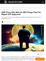 XRP Price Hits Wall As SEC Drags Feet On Ripple ETF Approval - DailyCoin