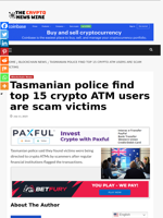 Tasmanian police find top 15 crypto ATM users are scam victims - The Crypto News Wire