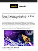 Cheap Cryptocurrencies Under $1 That Could 3x Before Q1 2026 Ends