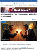 SEC Sues Unicoin Top Executives for a Massive $100M Fraud