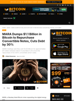 MARA Dumps $1.1 Billion In Bitcoin To Cut Debt By 30%