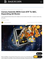 Canary Submits MOG Coin ETF To SEC, Expanding Alt Roster - DailyCoin