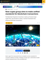 New Consortium Aims to Unify Blockchain Payment Standards