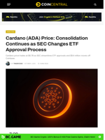 Cardano (ADA) Price: Consolidation Continues as SEC Changes ETF Approval Process - CoinCentral
