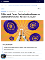 Pi Network Faces Centralization Power as Vietnam Dominates Its Node Activity