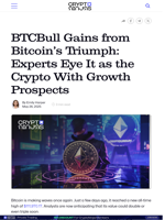 BTCBull Gains from Bitcoin's Triumph: Experts Eye It as the Crypto With Growth Prospects