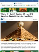 Whales Are Quietly Rotating ETH and BNB Gains Into Ozak AI Before the Next Stage
