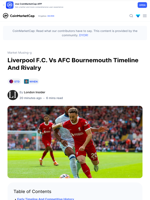 Liverpool F.C. Vs AFC Bournemouth Timeline And Rivalry: Guest Post by London Insider | CoinMarketCap