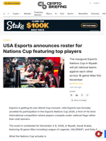 USA Esports announces roster for Nations Cup featuring top players