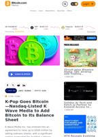 K-Pop Goes Bitcoin—Nasdaq-Listed K Wave Media to Add Bitcoin to Its Balance Sheet – Crypto News Bitcoin News
