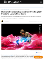 Bankera Founders Exposed for Diverting ICO Funds to Luxury Real Estate - DailyCoin
