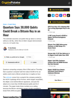 Quantum Says 30,000 Qubits Could Break a Bitcoin Key in an Hour