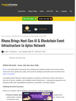 Rhuna Brings Next-Gen AI & Blockchain Event Infrastructure to Aptos Network