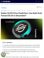 Stellar (XLM) Price Prediction: Can Bulls Push Toward $0.30 in December?