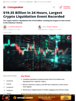 $19.35 Billion in 24 Hours, Largest Crypto Liquidation Event Recorded - Coinspeaker