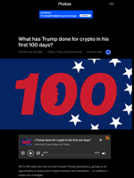 What has Trump done for crypto in his first 100 days?