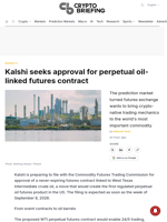 Kalshi seeks approval for perpetual oil-linked futures contract