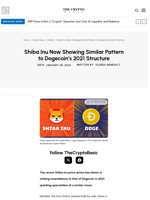 Shiba Inu Now Showing Similar Pattern to Dogecoin’s 2021 Structure