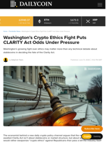 Washington’s Crypto Ethics Fight Puts CLARITY Act Odds Under Pressure - DailyCoin