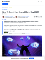 What To Expect From Solana (SOL) In May 2025?