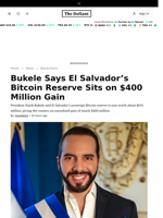 Bukele Says El Salvador’s Bitcoin Reserve Sits on $400 Million Gain - 