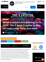 What Analysts Are Betting On in 2025: The 5 Best Cryptos to Buy for Hold Long-Term Are Here | Live Bitcoin News
