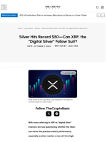 Silver Hits Record $50—Can XRP, the “Digital Silver” Follow Suit?