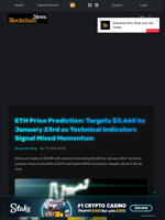 ETH Price Prediction: Targets $3,660 by January 23rd as Technical Indicators Signal Mixed Momentum - Blockchain.News