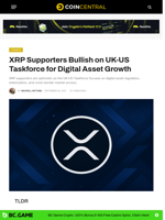 XRP Supporters Bullish on UK-US Taskforce for Digital Asset Growth - CoinCentral