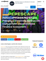 PEPESCAPE Launches Crypto Presale, Combining Memecoin Culture with Decentralized Finance Ecosystem | Live Bitcoin News