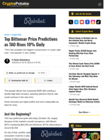 Top Bittensor Price Predictions as TAO Rises 10% Daily