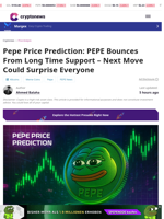 Pepe Price Prediction: PEPE Bounces From Long-Time Support