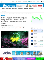 Best Crypto Token In August: Why Remittix Ranks Top Of Experts Lists Over ADA and SHIB
