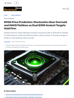 NVDA Price Prediction: Stochastics Near Oversold and MACD Flatlines as Dual $300 Analyst Targets Hold Firm - Blockchain.News