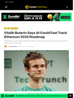 Vitalik Buterin Says AI Could Fast Track Ethereum 2030 Roadmap