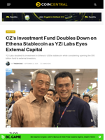 CZ's Investment Fund Doubles Down on Ethena Stablecoin as YZi Labs Eyes External Capital - CoinCentral