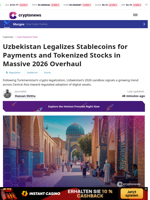 Uzbekistan Legalizes Stablecoins and Tokenized Stocks for 2026