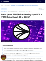 Sonic (prev. FTM) Price Gearing Up- Will S (FTM) Price Reach $5 in 2025?