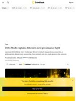 DOG Mode explains Bitcoin's next governance fight