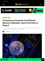 A Quantum Computer Could Drain Bitcoin in Minutes. Here's the Plan to Stop It - CoinCentral