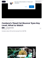 Cardano’s 'Dead Cat Bounce' Eyes Key Level, What to Watch - U.Today