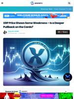 XRP Price Shows Some Weakness – Is a Deeper Pullback on the Cards?