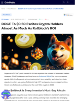 DOGE To $0.50 Excites Crypto Holders Almost As Much As Rollblock's ROI
