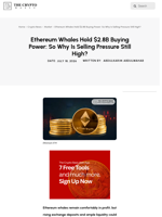 Ethereum Whales Hold $2.8B Buying Power: So Why Is Selling Pressure Still High?