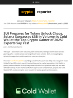 SUI Prepares for Volatility, SOL Volume Hits $3B & Cold Wallet Shows Explosive ROI Potential!
