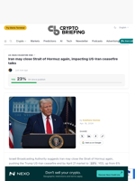 Iran may close Strait of Hormuz again, impacting US-Iran ceasefire talks