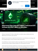 Ethereum Uptrend Fueled by Tokenized ETF Growth