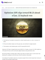 Optimism (OP) slips toward $0.25 ahead of Jan. 22 buyback vote - CoinJournal