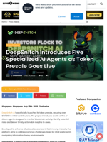 DeepSnitch Introduces Five Specialized AI Agents as Token Presale Goes Live | Live Bitcoin News