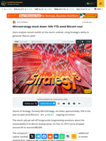 Microstrategy stock down 16% YTD amid Bitcoin rout